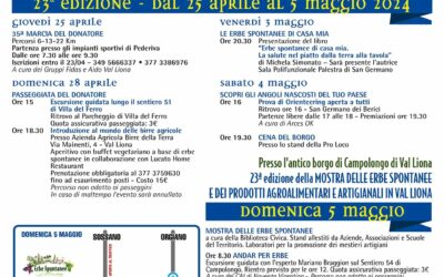 23ª Edizione della Mostra delle Erbe Spontanee e dei Prodotti Agroalimentari e Artigianali in Val Liona